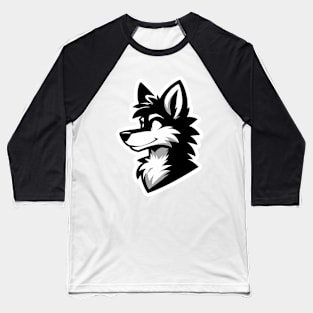 Simple Anthro Furry Wolf Silhouette V2 Baseball T-Shirt